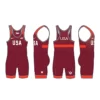 Nike Youth USAWR Grappler Elite Tour Wrestling Singlet - Red