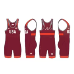 Nike Youth USAWR Grappler Elite Tour Wrestling Singlet - Red