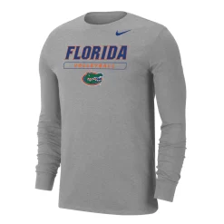 Nike Men's Volleyball University Of Florida Core Long Sleeve Tee - Dark Heather