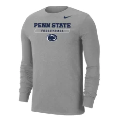 Nike Men's Volleyball Penn State Dri-Fit Cotton Long Sleeve Tee - Dark Heather