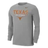 Nike Men's Volleyball University Of Texas Dri-Fit Cotton Long Sleeve Tee - Dark Heather