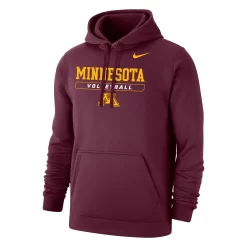 Nike Men's Volleyball University Of Minnesota Club Fleece Pullover Hoodie - Dark Maroon