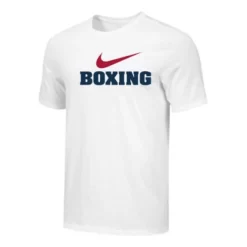 Nike Men's Boxing Red Swoosh Tee - White/Red/Blue