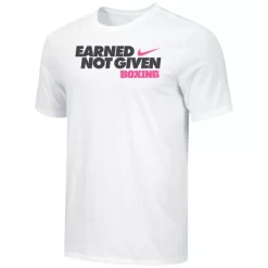 Nike Men's Boxing Earned Not Given Tee - White/Black/Pink