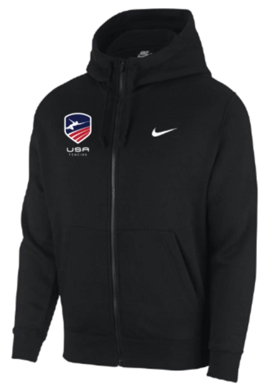 Nike Men's USA Fencing Club Fleece Full Zip Hoodie - Black
