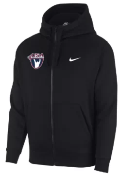 Nike Men's USA Weightlifting Club Fleece Full Zip Hoodie - Black