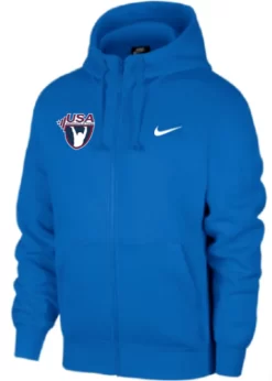 Nike Men's USA Weightlifting Club Fleece Full Zip Hoodie - Royal