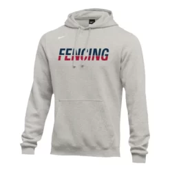 Nike Men's Fencing Club Fleece Hoodie - Grey/Red/Blue
