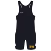 Nike University Of Iowa Grappler Elite Wrestling Singlet - Black/Gold