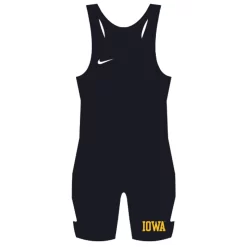 Nike University Of Iowa Grappler Elite Wrestling Singlet - Black/Gold