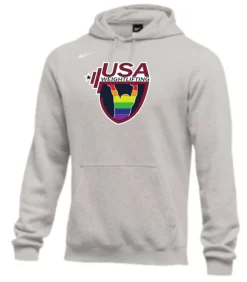 Nike Men's USA Weightlifting Pride Fleece Pullover Hoodie - Heather Grey