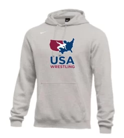 Nike Men's USA Wrestling Club Fleece Hoodie - Grey
