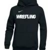 Nike Youth Wrestling Pullover Club Fleece Hoodie - Black/White