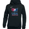Nike Youth USA Wrestling Pullover Club Fleece Hoodie - Black/White