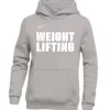 Nike Youth Weightlifting Pullover Club Fleece Hoodie - Grey/White