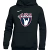 Nike Youth USAW Pullover Club Fleece Hoodie - Black/White