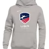Nike Youth USA Fencing Pullover Club Fleece Hoodie - Grey/White