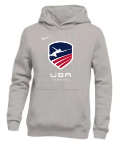 Nike Youth USA Fencing Pullover Club Fleece Hoodie - Grey/White