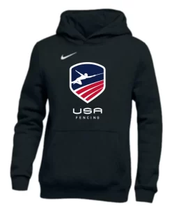 Nike Youth USA Fencing Pullover Club Fleece Hoodie - Black/White