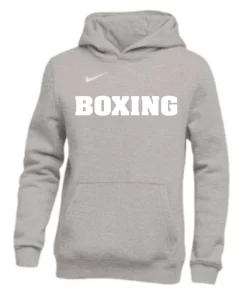 Nike Youth Boxing Pullover Club Fleece Hoodie - Grey/White