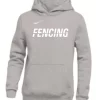 Nike Youth Fencing Pullover Club Fleece Hoodie - Grey/White