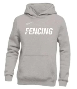 Nike Youth Fencing Pullover Club Fleece Hoodie - Grey/White