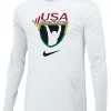 Nike Men's USA Weightlifting Team Legend LS Black History Month Crew - White