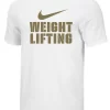 Nike Women's Weightlifting Stacked Tee - White/Gold