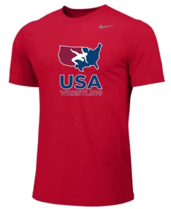 Nike Youth USA Wrestling Team Legend SS Crew - Scarlet