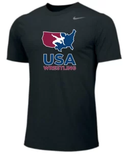 Nike Youth USA Wrestling Team Legend SS Crew - Black.