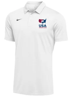 Nike Men's USA Wrestling SS Polo - White