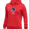 Nike Women's USAF Club Fleece Pullover Hoodie - Scarlet
