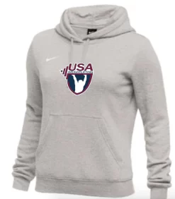 Nike Women's USA Weightlifting Club Fleece Pullover Hoodie - Heather Grey
