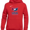Nike Youth USA Wrestling Club Fleece Pullover Hoodie - Scarlet