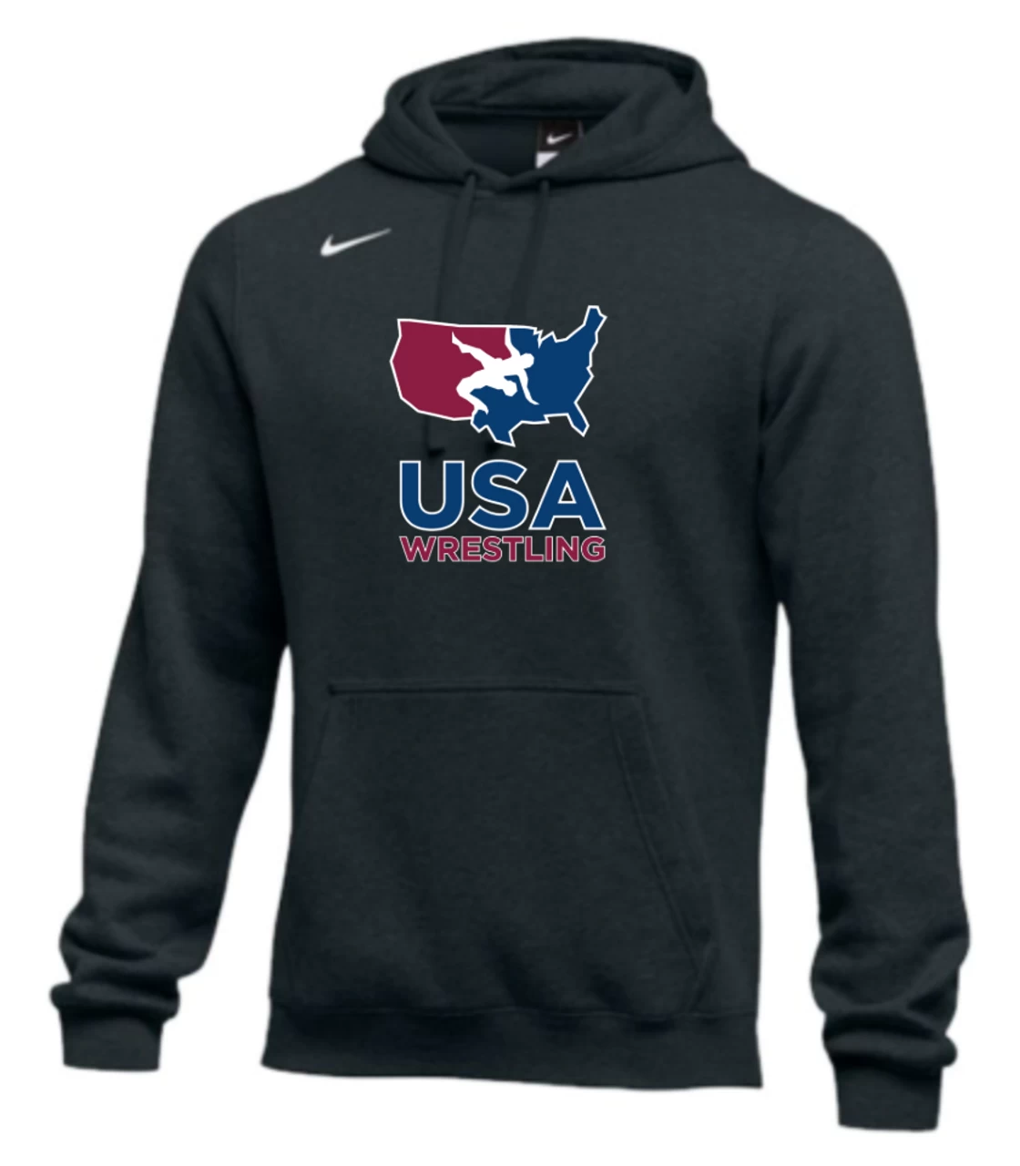 Nike Men's USA Wrestling Club Fleece Pullover Hoodie - Black