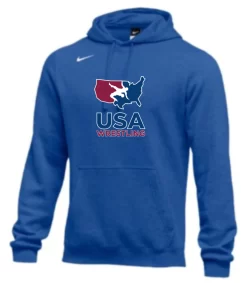 Nike Men's USA Wrestling Club Fleece Pullover Hoodie - Royal