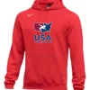 Nike Men's USA Wrestling Club Fleece Pullover Hoodie - Scarlet