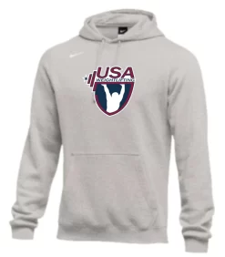 Nike Men's USA Weightlifting Club Fleece Pullover Hoodie - Heather Grey