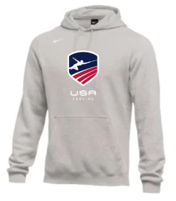 Nike Men's USA Fencing Club Fleece Pullover Hoodie - Heather Grey