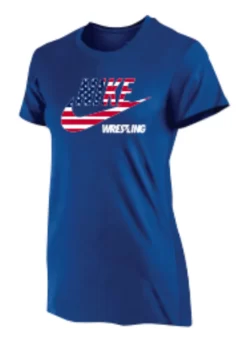 Nike Women's Wrestling USA Flag Tee - Royal