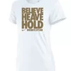 Nike Women's Weightlifting Believe Heave Hold Tee - Gold/White