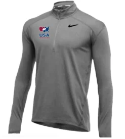 Nike Men's USA Wrestling 1/2 Zip Top - Grey