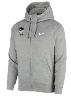 Nike Youth USA Fencing Club Fleece Full Zip Hoodie - Heather Grey/Monocrome