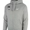 Nike Men's USA Fencing Club Fleece Full Zip Hoodie - Heather Grey/Monocrome