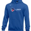 Nike Men's USA Fencing Club Horizontal Logo Fleece Pullover Hoodie - Royal