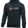 Nike Men's USA Fencing Club Horizontal Logo Fleece Pullover Hoodie - Black