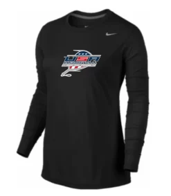Nike Women's USA Racquetball Legend LS Crew - Black/Black/Cool Grey