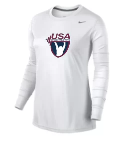 Nike Women's USA Weightlifting Legend LS Crew - White/Cool Grey