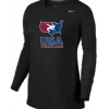 Nike Women's USA Wrestling Legend LS Crew - Black/Black/Cool Grey