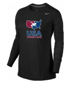 Nike Women's USA Wrestling Legend LS Crew - Black/Black/Cool Grey